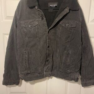 Men's Black Sherpa Lined Corduroy Jacket